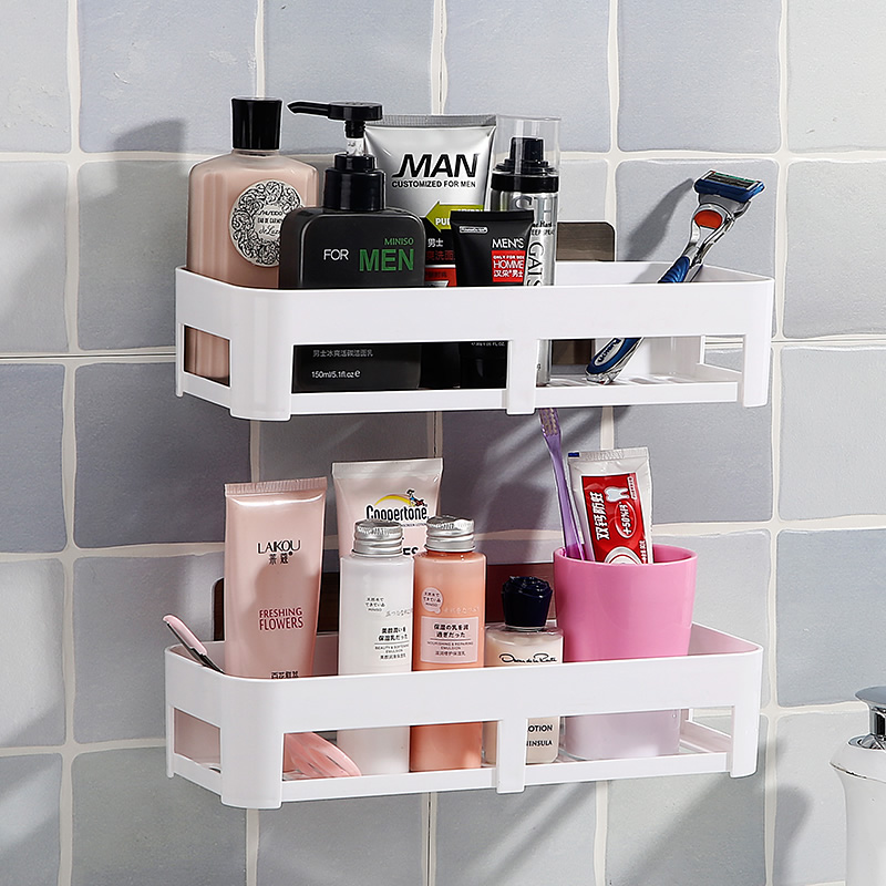 免打孔置物架长方形浴室收纳架洗手间卫生间洗漱台收纳用品架子