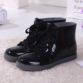 加绒棉防滑雨鞋 雨靴女保暖胶鞋 时尚 防水鞋 短筒水靴学生夏冬季 平底