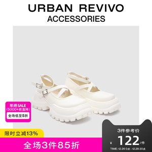 URBAN REVIVO2023夏季新款女士时尚面包厚底玛丽珍单鞋UAWS32043