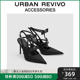 URBAN REVIVO2024女士缎面蝴蝶结尖头高跟鞋 UAWS40038