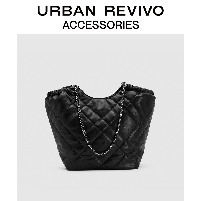 URBAN REVIVO2023秋季新款女士时尚经典菱格链条单肩包UAWB30041