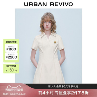 新款 UR2024春季 女装 明线设计丹宁短款 A型休闲连衣裙UWL840062