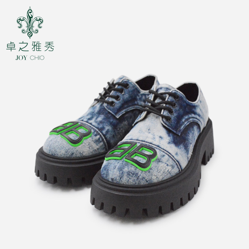 卓之雅秀乐福鞋牛仔布浅口单鞋