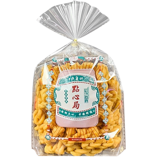 华信天诚 蛋卷包装透明袋点心袋子加厚饼干麻花江米条西饼平口袋