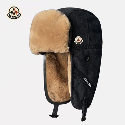 【正品现货】蒙口米色帽子男冬雷锋帽潮加厚加绒骑车东北火车头帽