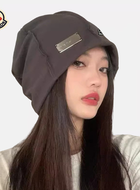 【官网正品】蒙口米色四季可戴包头帽显脸小素颜百搭黑色堆堆帽女