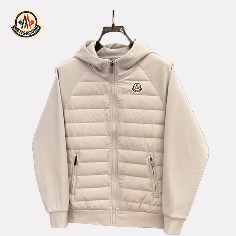 【官网正品】蒙口米色轻薄棉服男女秋冬季新款加厚外套连帽开衫款