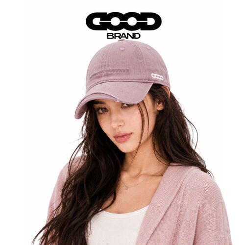 【正品直售】GOOD BRAND水洗刺绣字母做旧韩版毛边可调软顶棒球帽