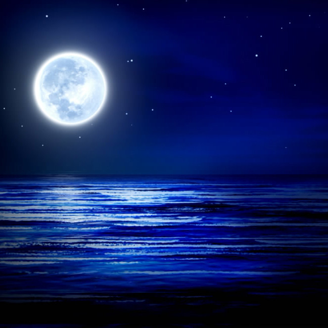 16 led大屏幕高清视频素材中国月光唯美月色大海舞台晚会动态背景