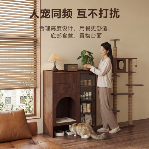小户型猫狗窝一体收纳柜