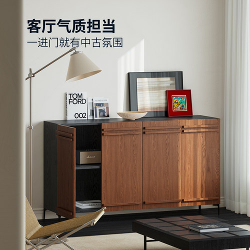 中式简约实木高端玄关柜