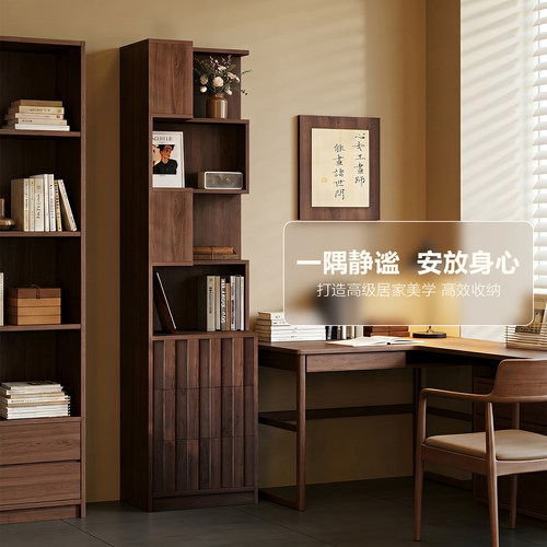 中古风实木转角夹缝收纳架