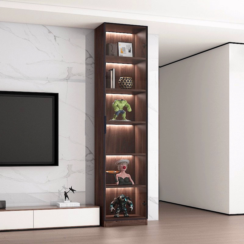 玻璃展示柜电视柜旁边储物柜客厅透明柜子酒柜置物柜立柜边柜书柜