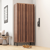 鞋 柜家用门口实木加深加高储物柜一体大容量大码 走廊玄关柜立柜