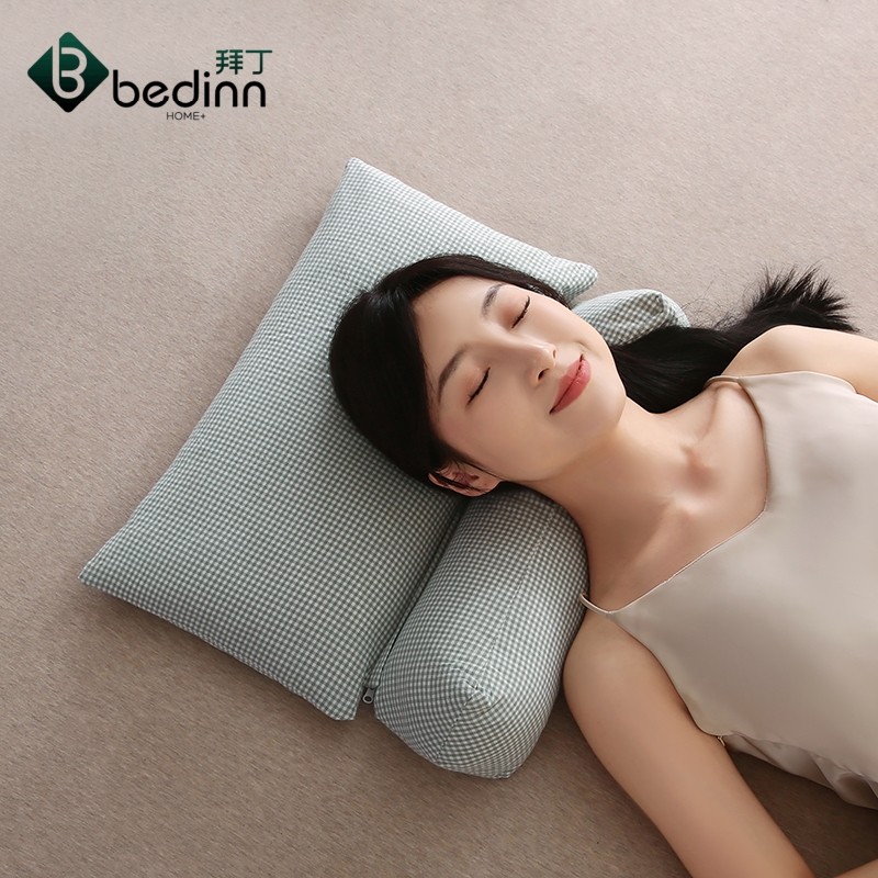 2026新款格子全棉水洗荞麦枕枕头枕芯,床上用品,功能枕/保健枕/养生枕,淘宝优惠券,粉丝福利购,淘宝优惠卷
