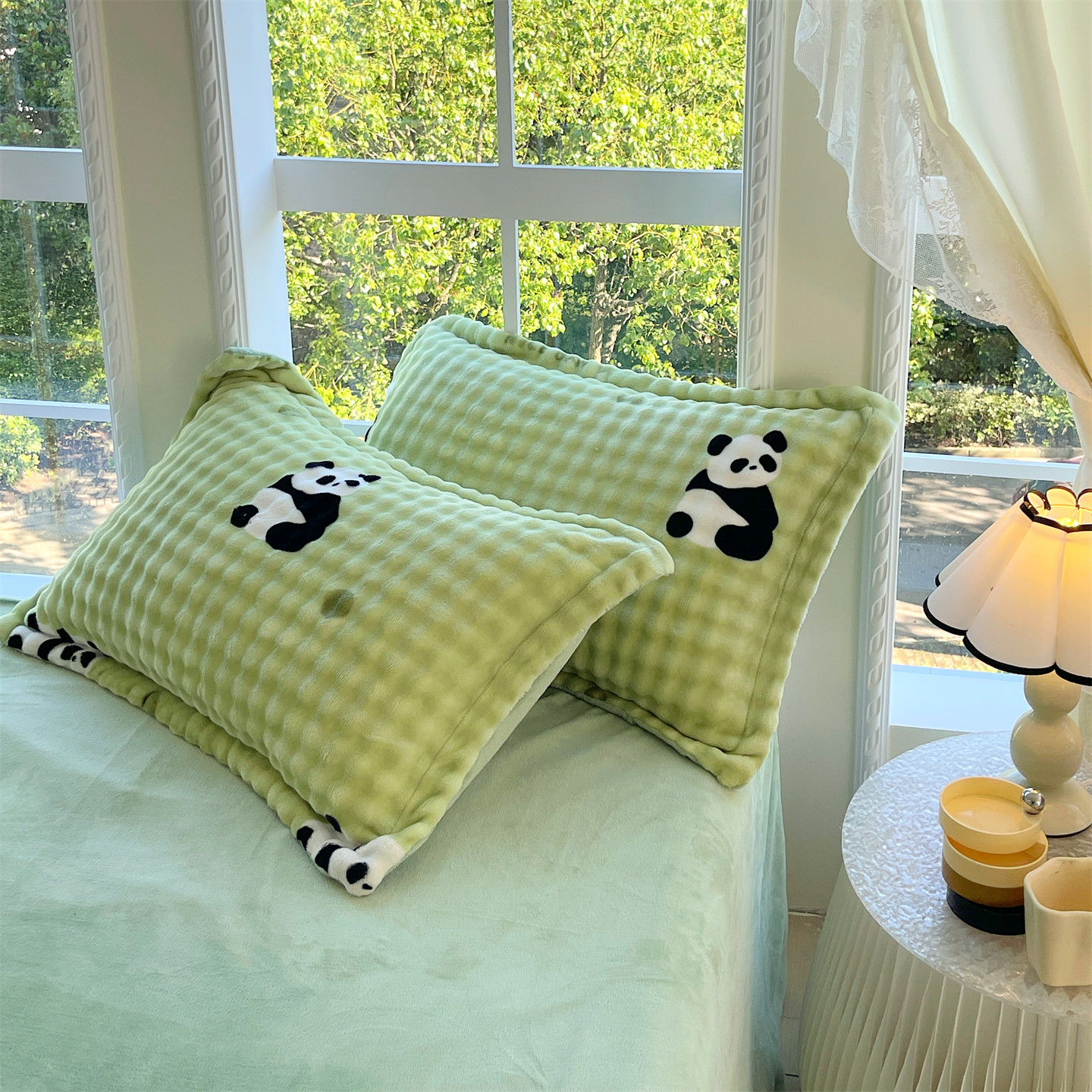 冬季仿兔毛绒枕套一对装家用加厚珊瑚绒枕头套小仙女枕芯内胆罩