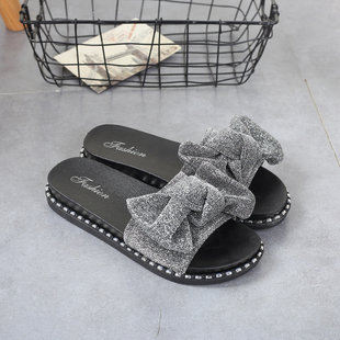 外穿防滑一字拖鞋女夏凉拖鞋厚底休闲沙滩鞋韩版海边度假拖鞋平底