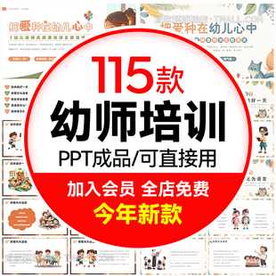 幼儿园教师知识培训课件PPT模板老师幼师班级安全管理岗前培训wps