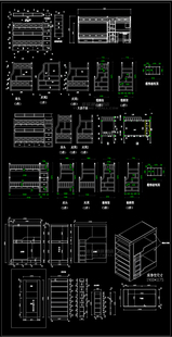 室内CAD图块施工图儿童房高低上下床平面布置立面图模块图库素材