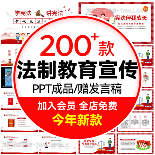 中小学生青少年法制教育ppt法律安全宪法民法知识宣传主题班会ppt