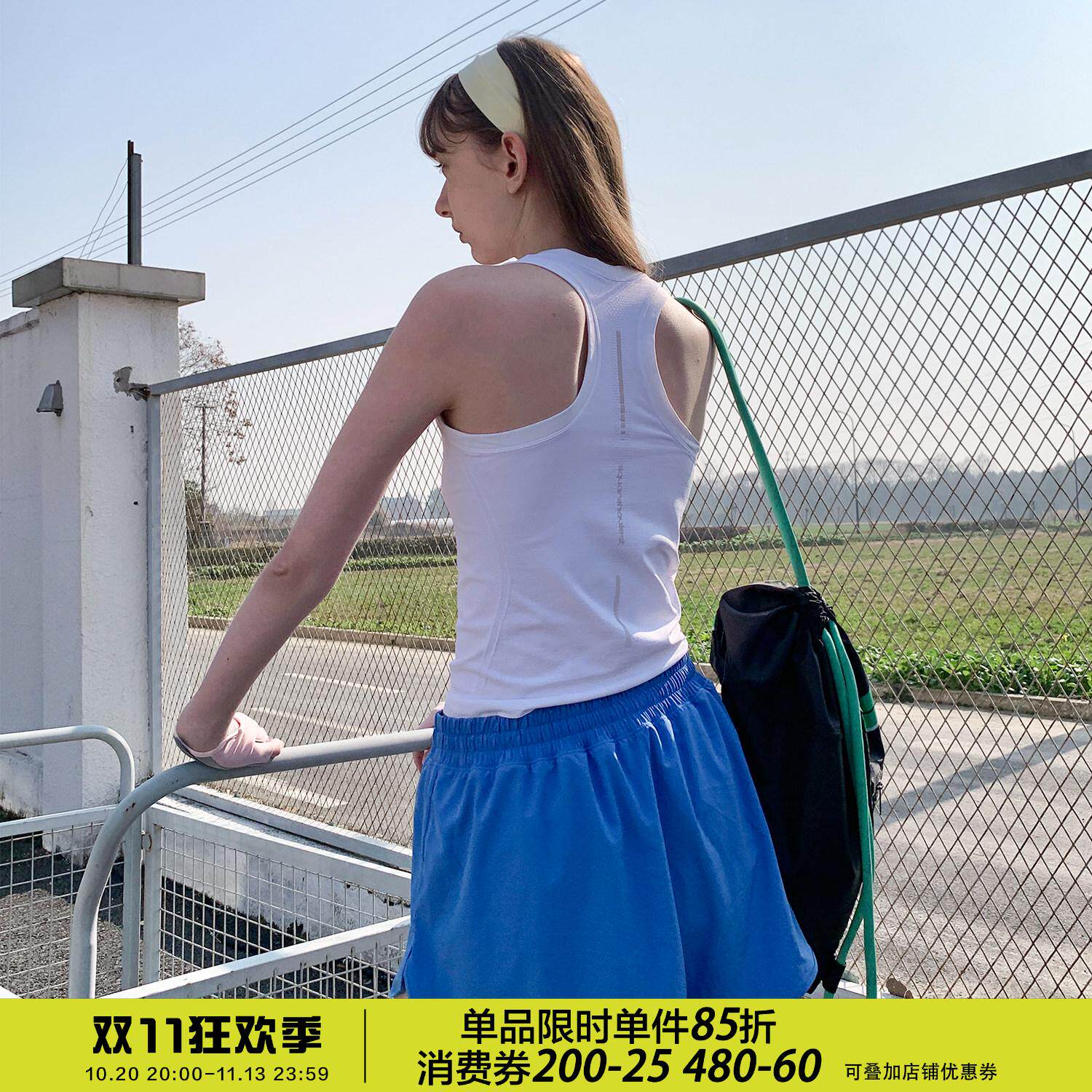 square houlest运动瑜伽健身工字透气抗菌速干打底外穿无袖背心女