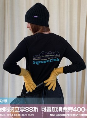 square houlest户外休闲运动轻量骑行徒步防晒透气运动长袖T恤女