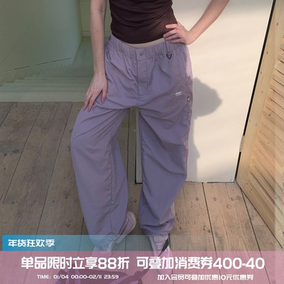 square houlest户外休闲登山徒步轻薄防水宽松阔腿伞兵裤长裤女