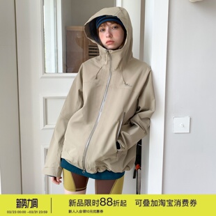 square houlest山系户外防风防水三防登山徒步硬壳冲锋衣外套女