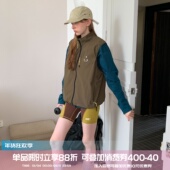 square houlest百搭户外机能轻盈宽松休闲防风运动马甲背心外套女