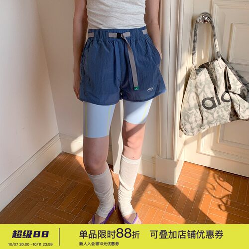square houlest夏季山系户外休闲轻薄透气运动跑步健身短裤热裤女