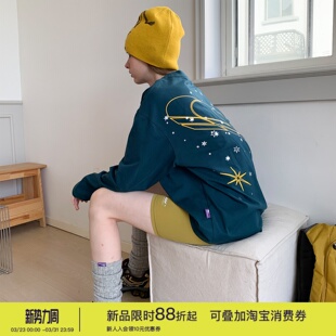 square T恤女 houlest户外通勤休闲印花透气跑步运动健身防晒长袖