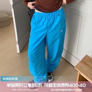 square houlest户外山系休闲登山徒步防水宽松阔腿伞兵裤长裤女