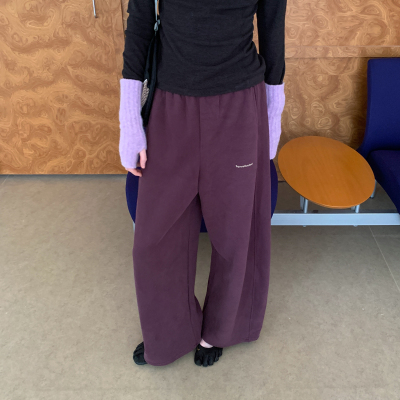 square houlest百搭亲肤休闲立体弧形显瘦松紧腰镰刀裤长裤卫裤女