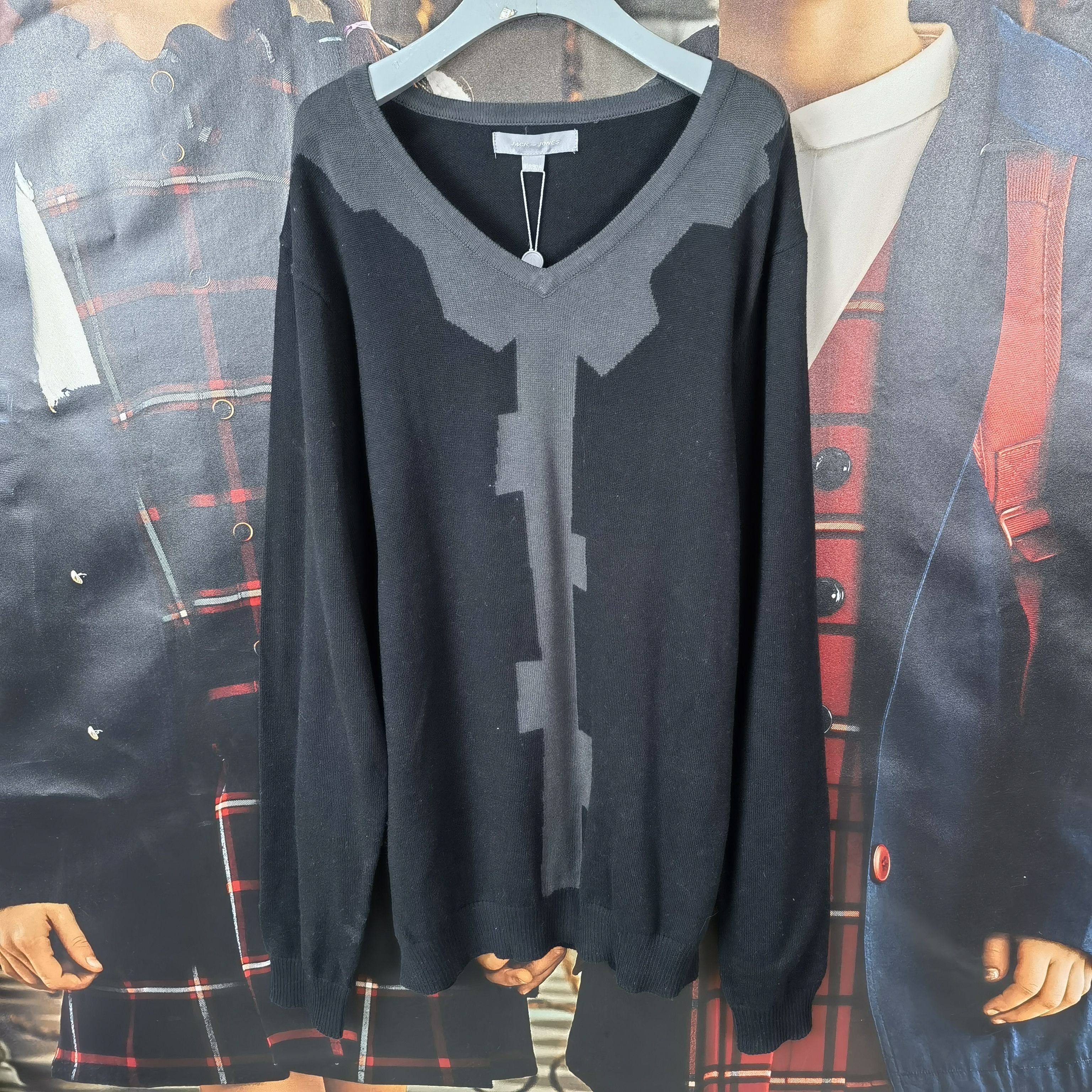 杰克琼斯/Jack&Jones（大童可穿）男士长袖100%棉不扎身V领针织衫
