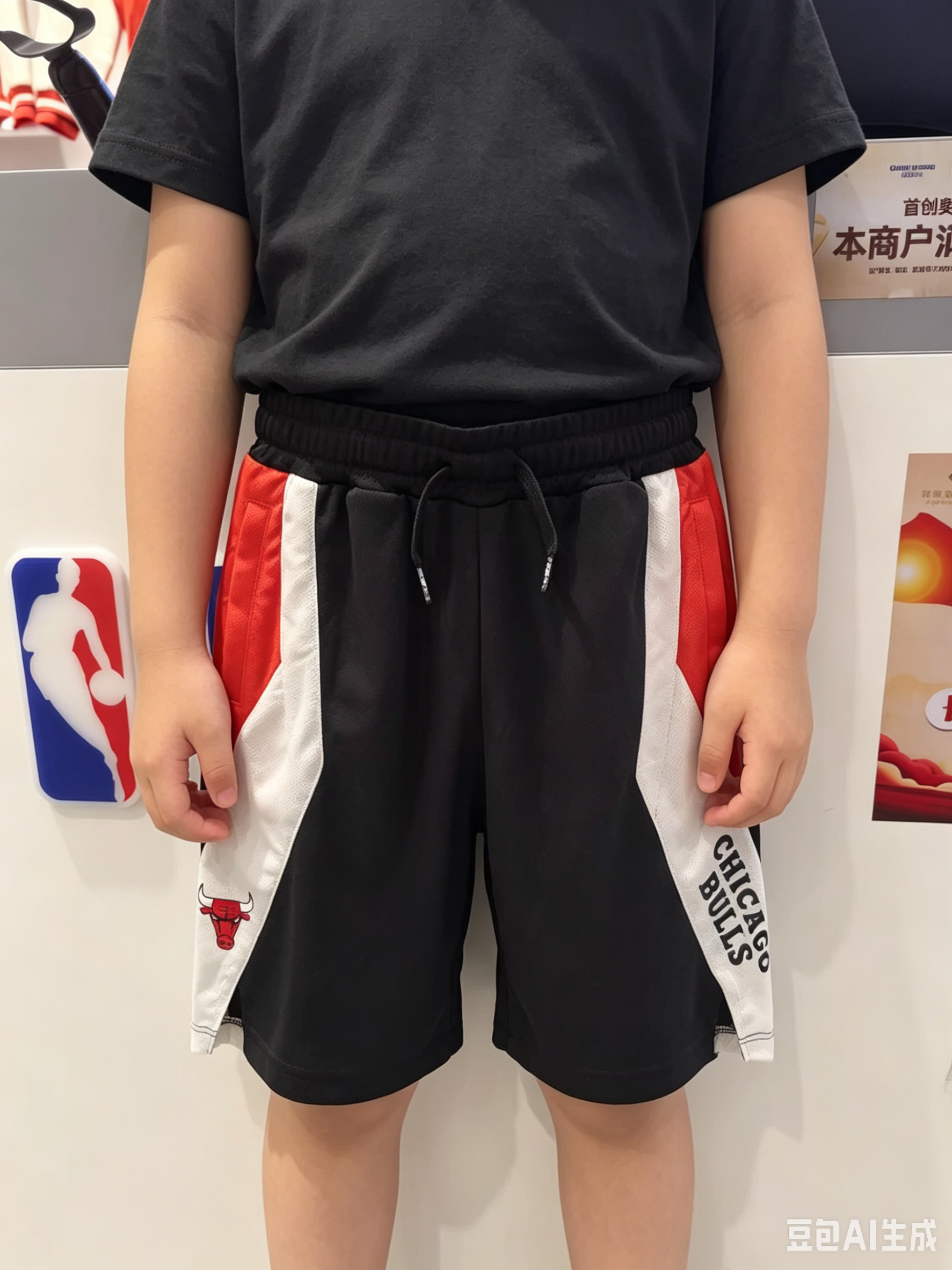 NBA儿童 男女童 夏款 公牛队联名 轻薄速干透气 运动 短裤