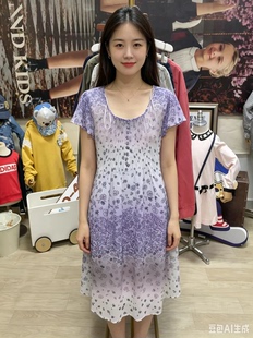 Esprit/埃斯普利特 成人女士夏款 甜美风格 碎花 圆领系带 连衣裙