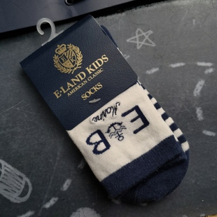 E-landkids 依恋童装袜子 男女童四季款 海军风 条纹中筒袜