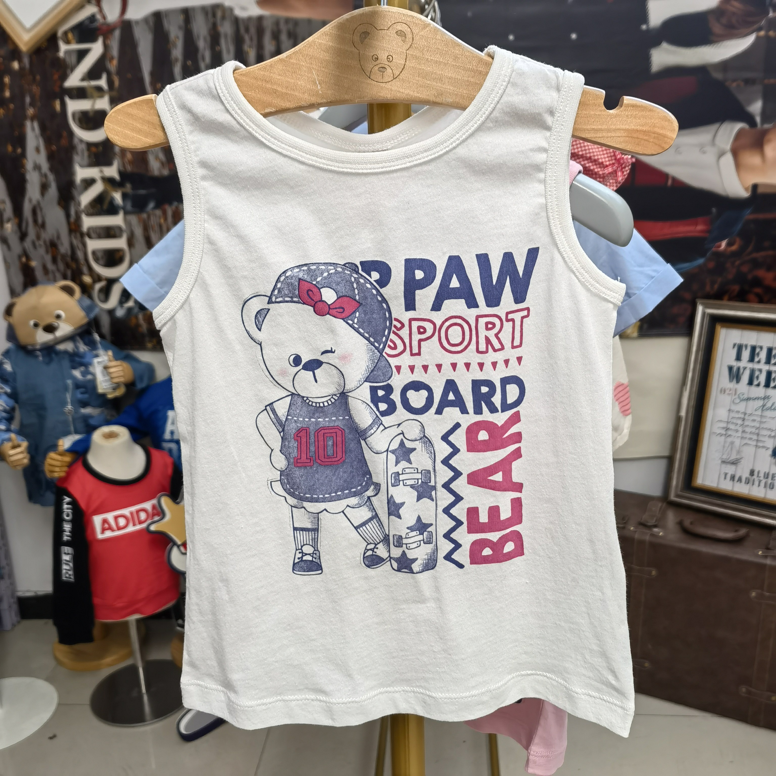 Paw in Paw 宝英宝童装 女童夏装 两色卡通logo 无袖纯棉 背心
