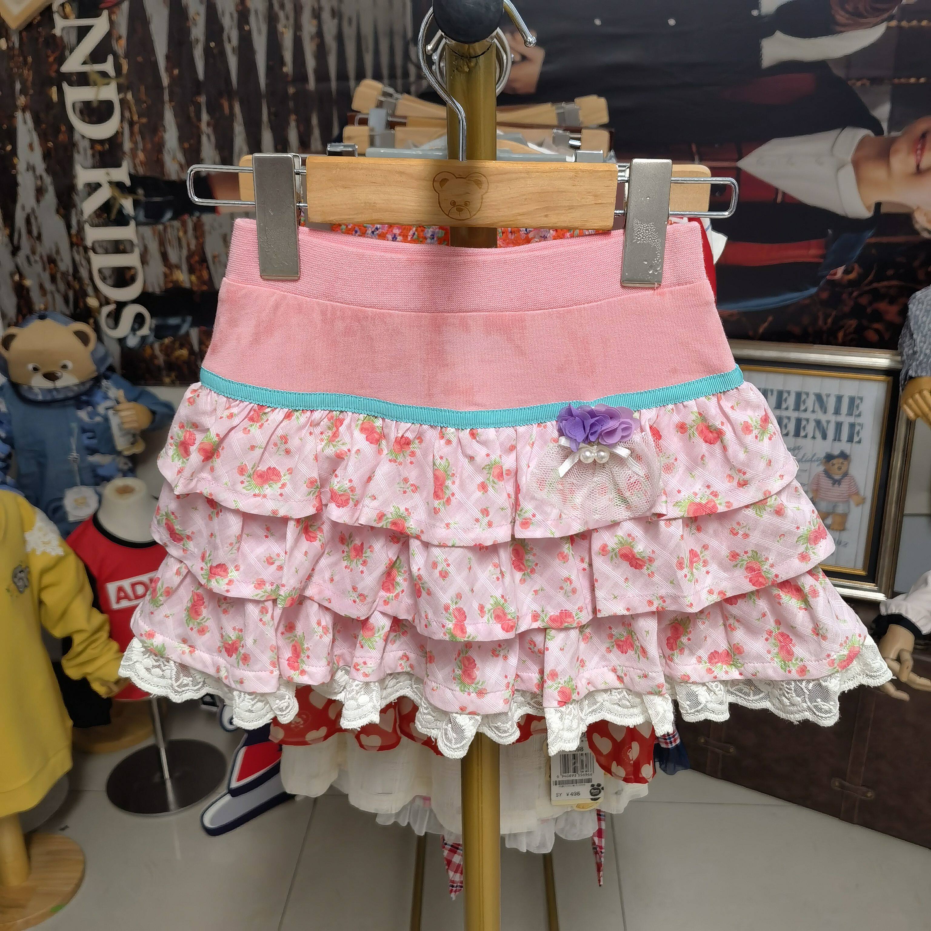 PawinPaw/宝英宝 童装女童夏款 蕾丝边 蛋糕裙 碎花 短裙  半身裙