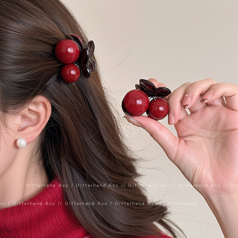 安可拉红樱桃公主头小抓夹