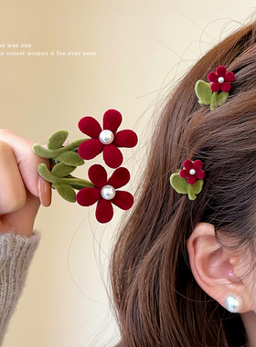 公主头半扎发花朵蝴蝶结发夹女碎发刘海侧边夹子小号抓夹发卡头饰