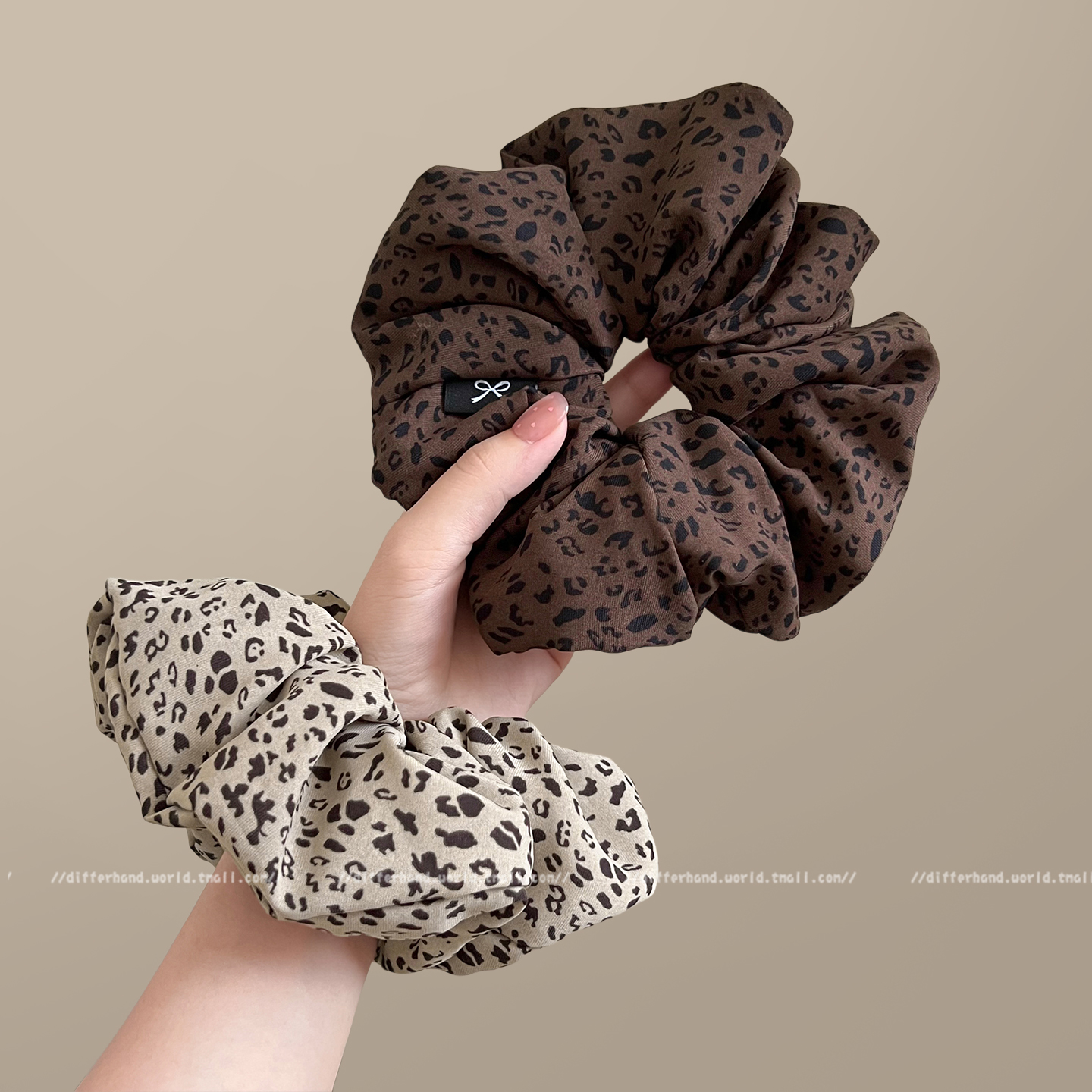 豹纹大肠发圈，气质优雅，百搭！