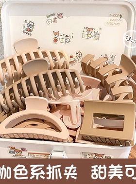 简约亚克力抓夹小众女2025新款大号后脑勺高级感鲨鱼夹高中生发夹