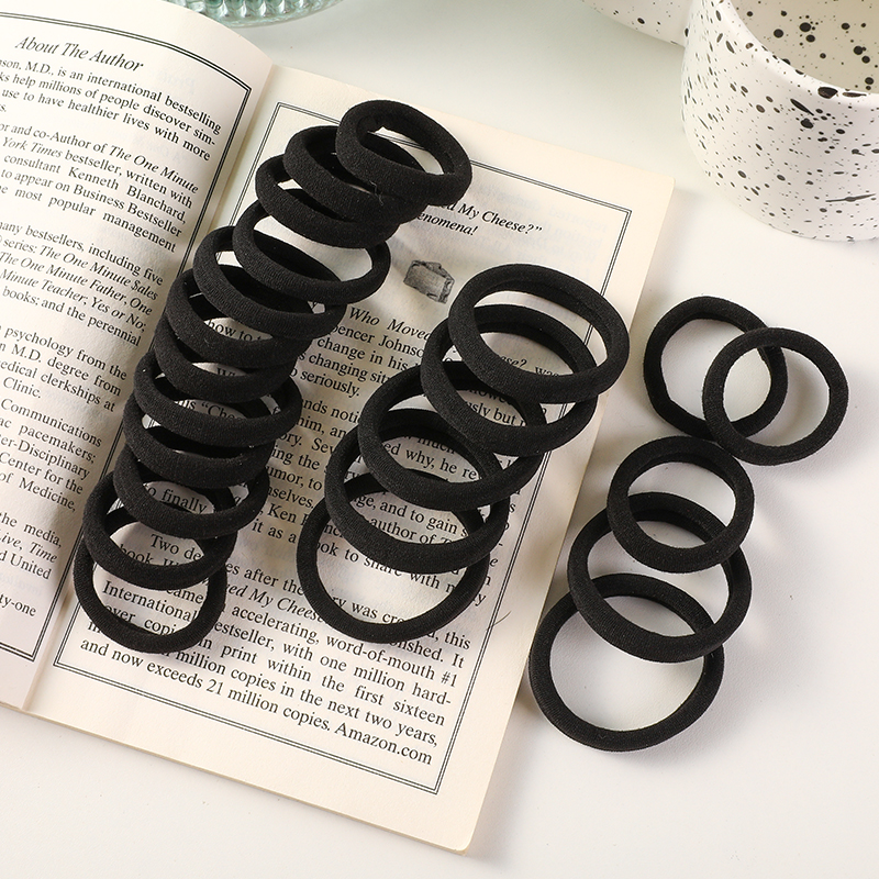 黑色简约皮筋粗女扎头森系高弹力