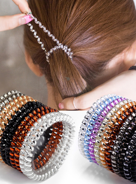 电话线发圈女网红头绳扎头发橡皮筋无痕皮套韩版少女绑头发绳头饰