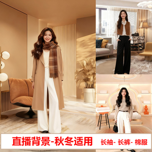 2026秋冬服饰专用直播间背景墙布3d立体壁布长袖卫衣冲锋衣男女主播直播带货高级感场景搭建装饰直播背景布