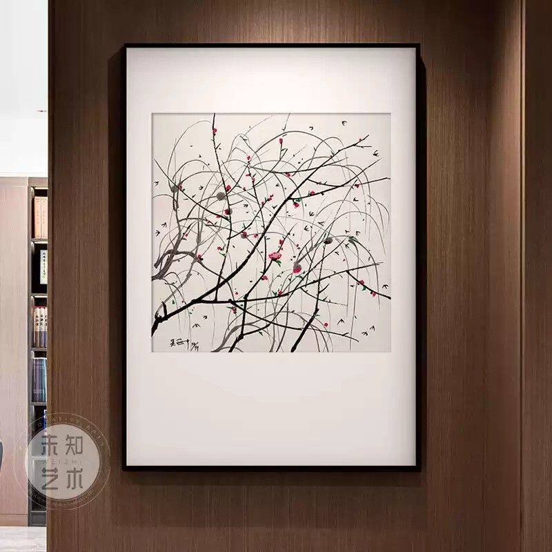 吴冠中新中式客厅装饰画餐厅饭店画壁画水墨江南茶室书房玄关挂画