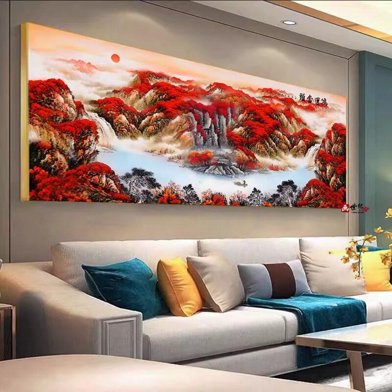 鸿运当头客厅装饰画新中式沙发背景墙壁画现代简约办公室单幅挂画