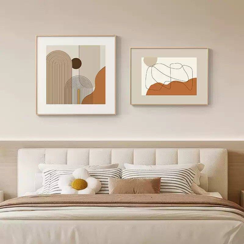 现代简约卧室床头装饰画新款高级感抽象艺术挂画主卧房间墙面壁画