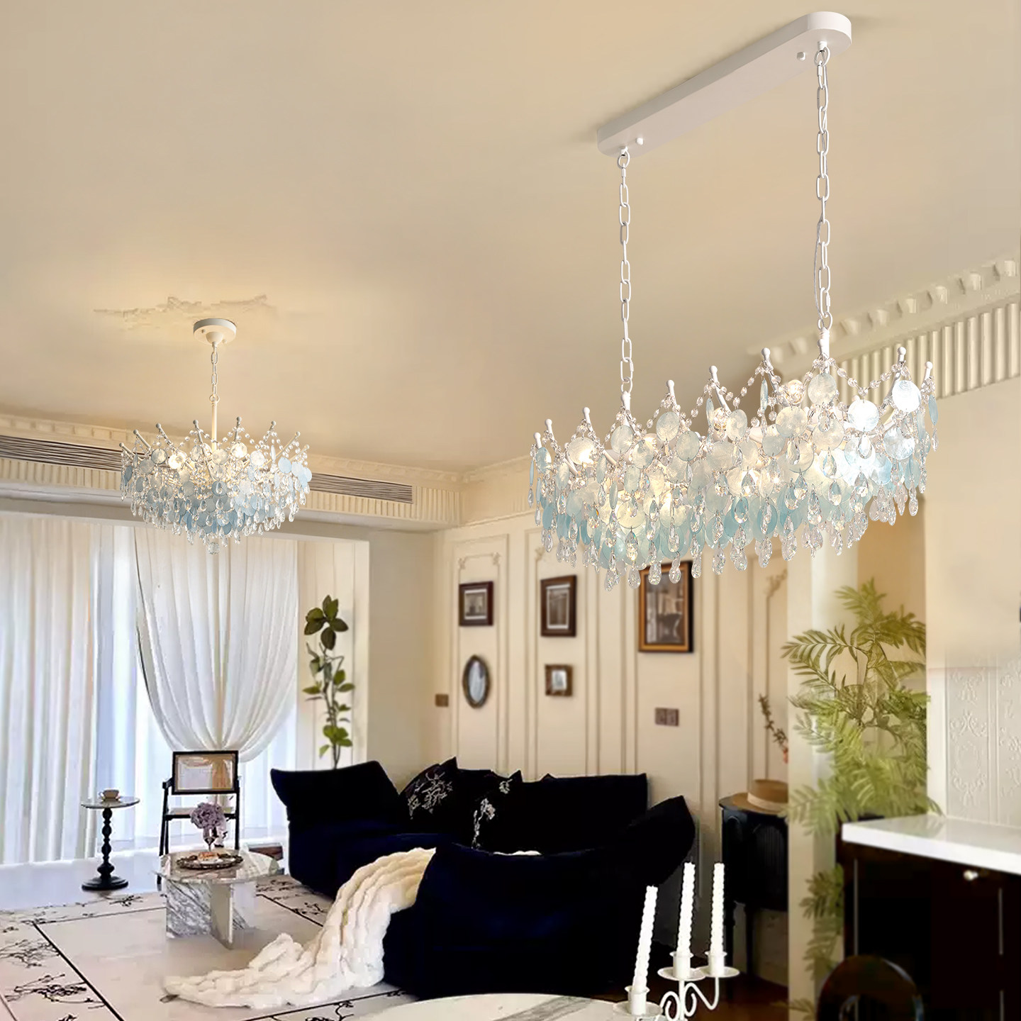 餐厅吊灯法式中古风客厅主灯现代轻奢高级感客厅餐厅灯具套餐搭配,家装灯饰光源,餐厅吊灯,淘宝优惠券,粉丝福利购,淘宝优惠卷